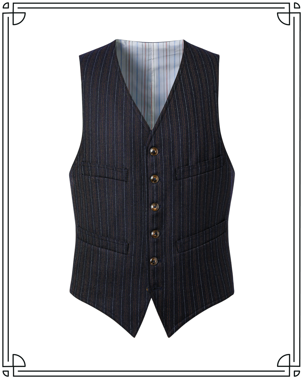 Multistripe Vanderbilt Waistcoat