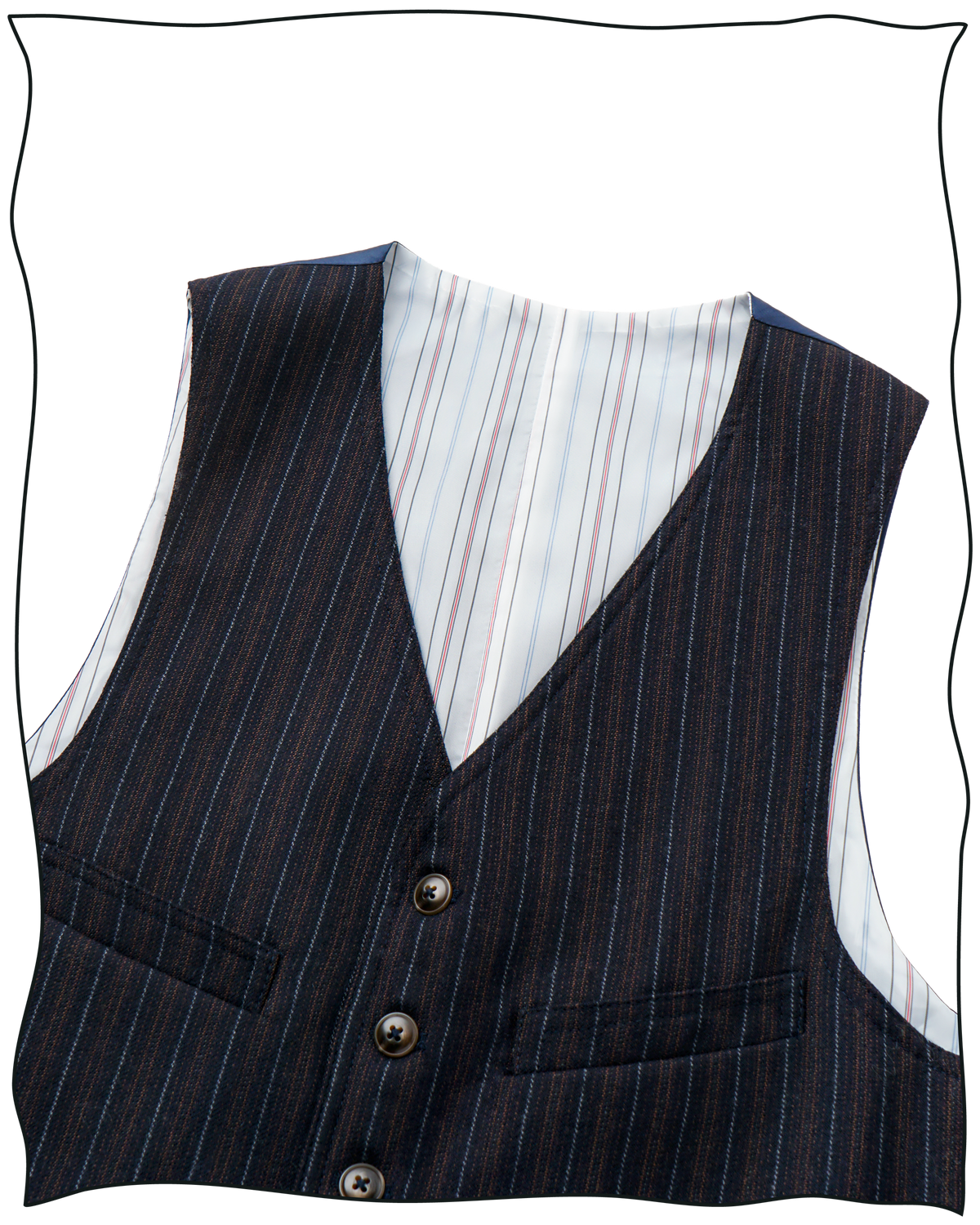 Multistripe Vanderbilt Waistcoat