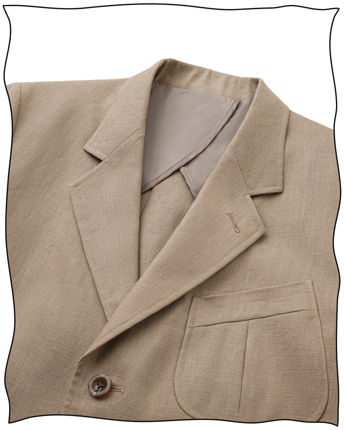 Sand Linen King Cole Notch Jacket