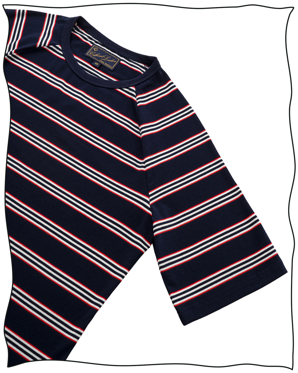 Navy Raglan Multistripe T-Shirt