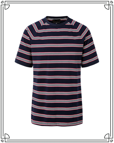 Navy Raglan Multistripe T-Shirt
