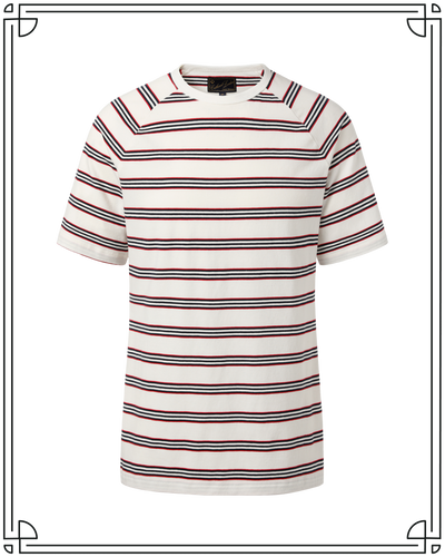 Cream Raglan Multistripe T-Shirt