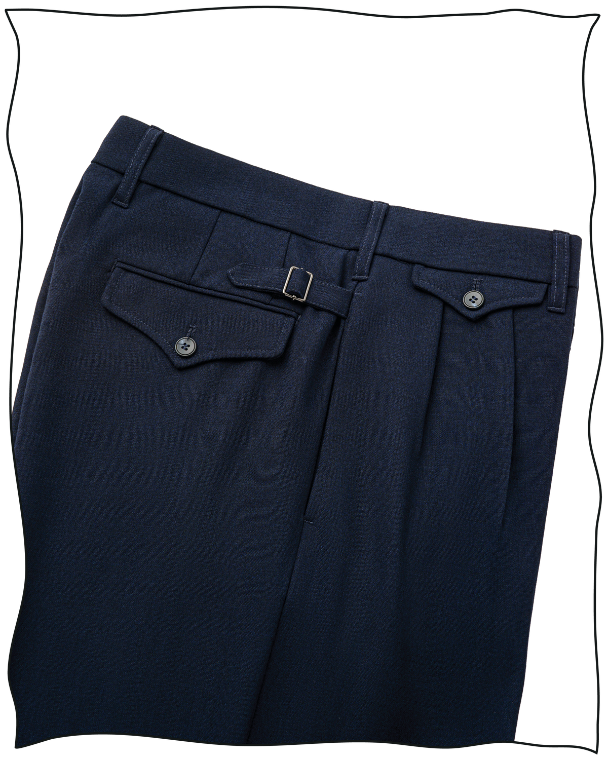 Navy Wool Twist Ellington Trousers