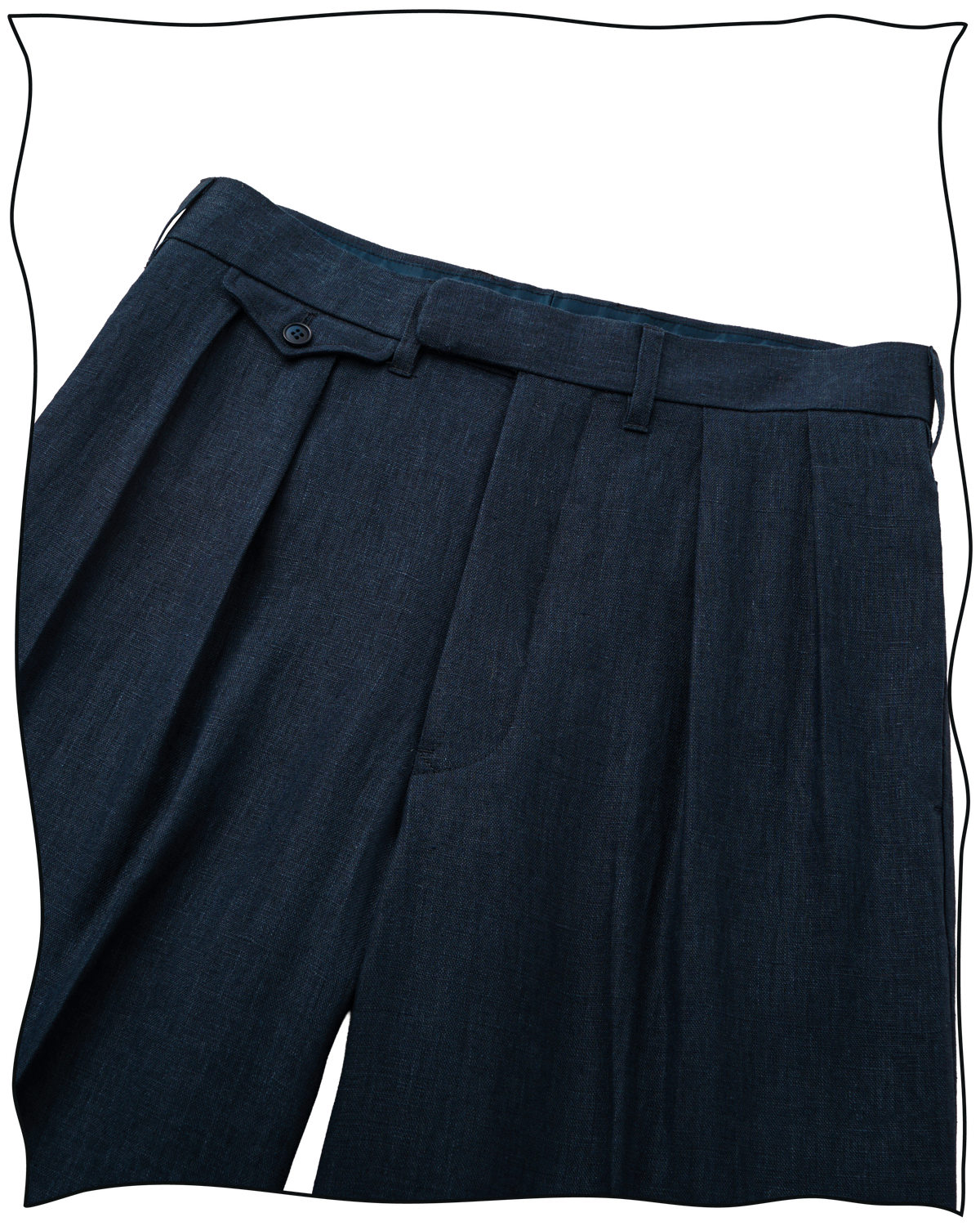 Navy Linen Ellington Trousers