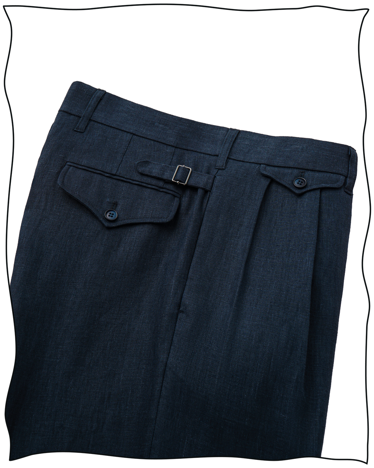 Navy Linen Ellington Trousers