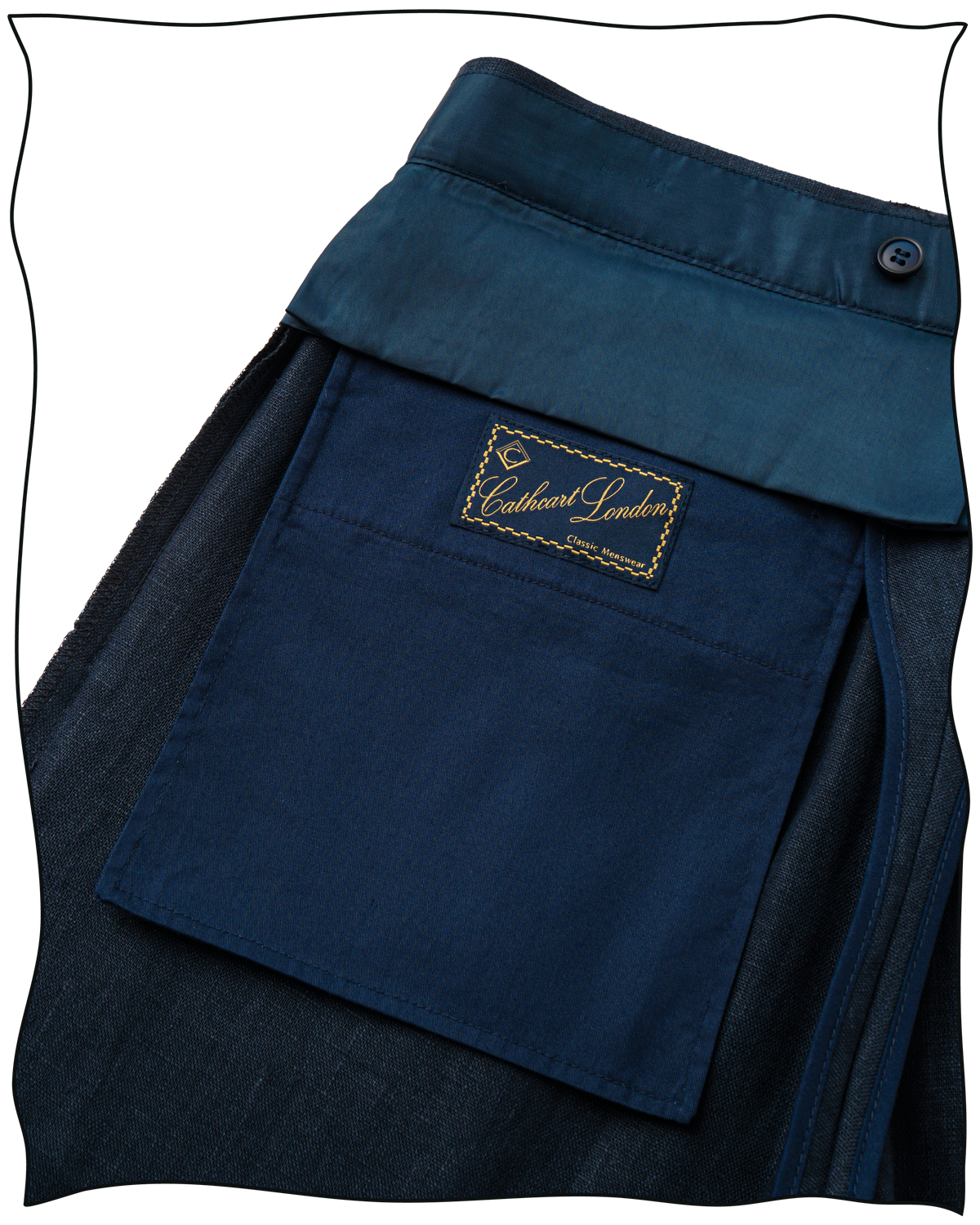Navy Linen Ellington Trousers