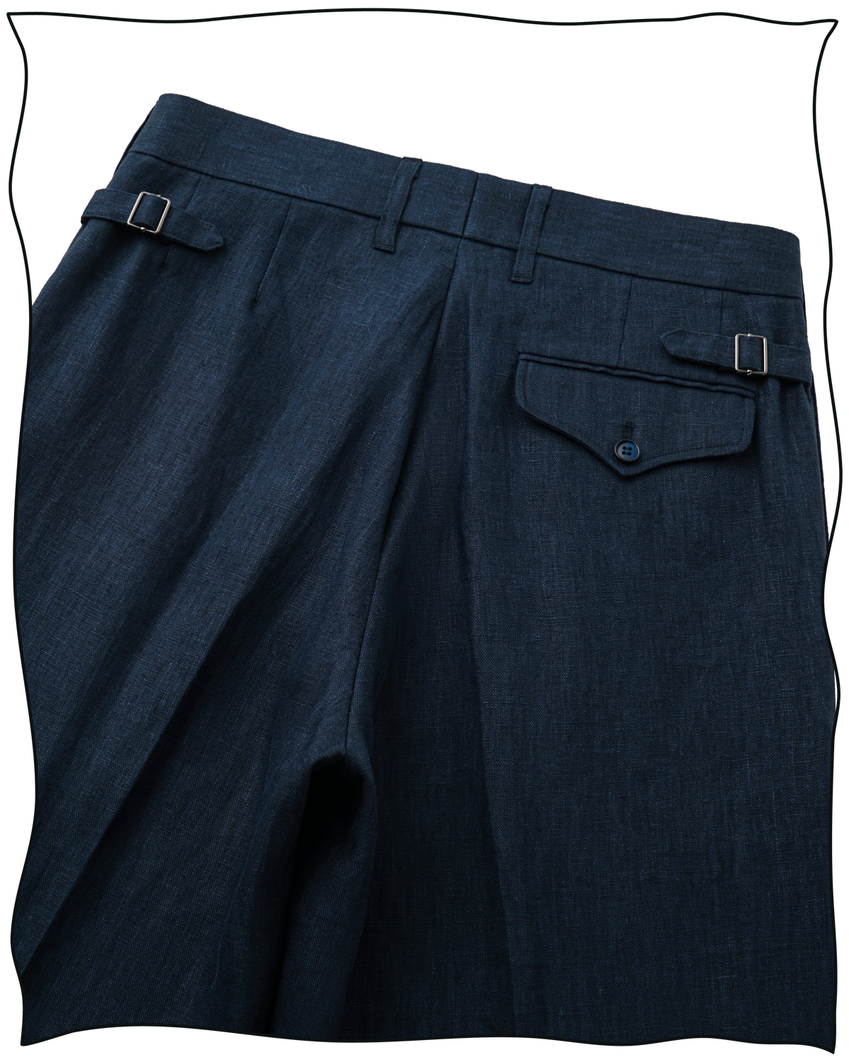 Navy Linen Ellington Trousers