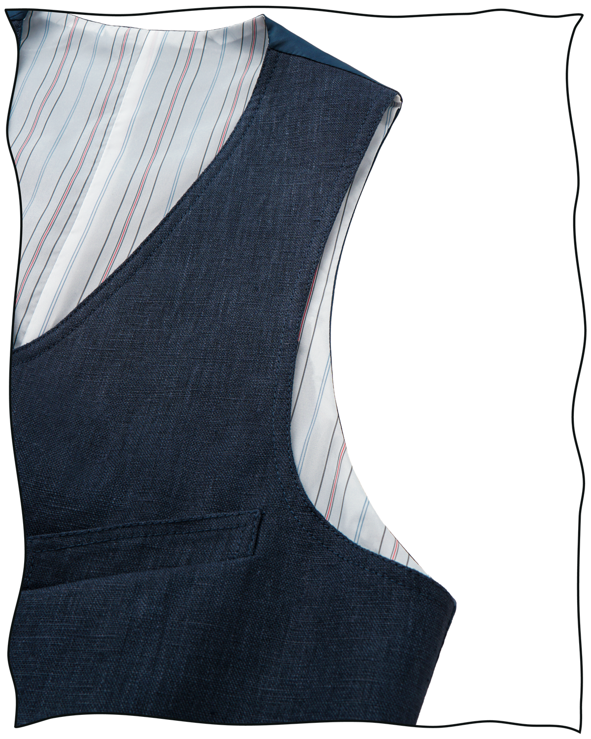 Navy Linen King Cole Waistcoat