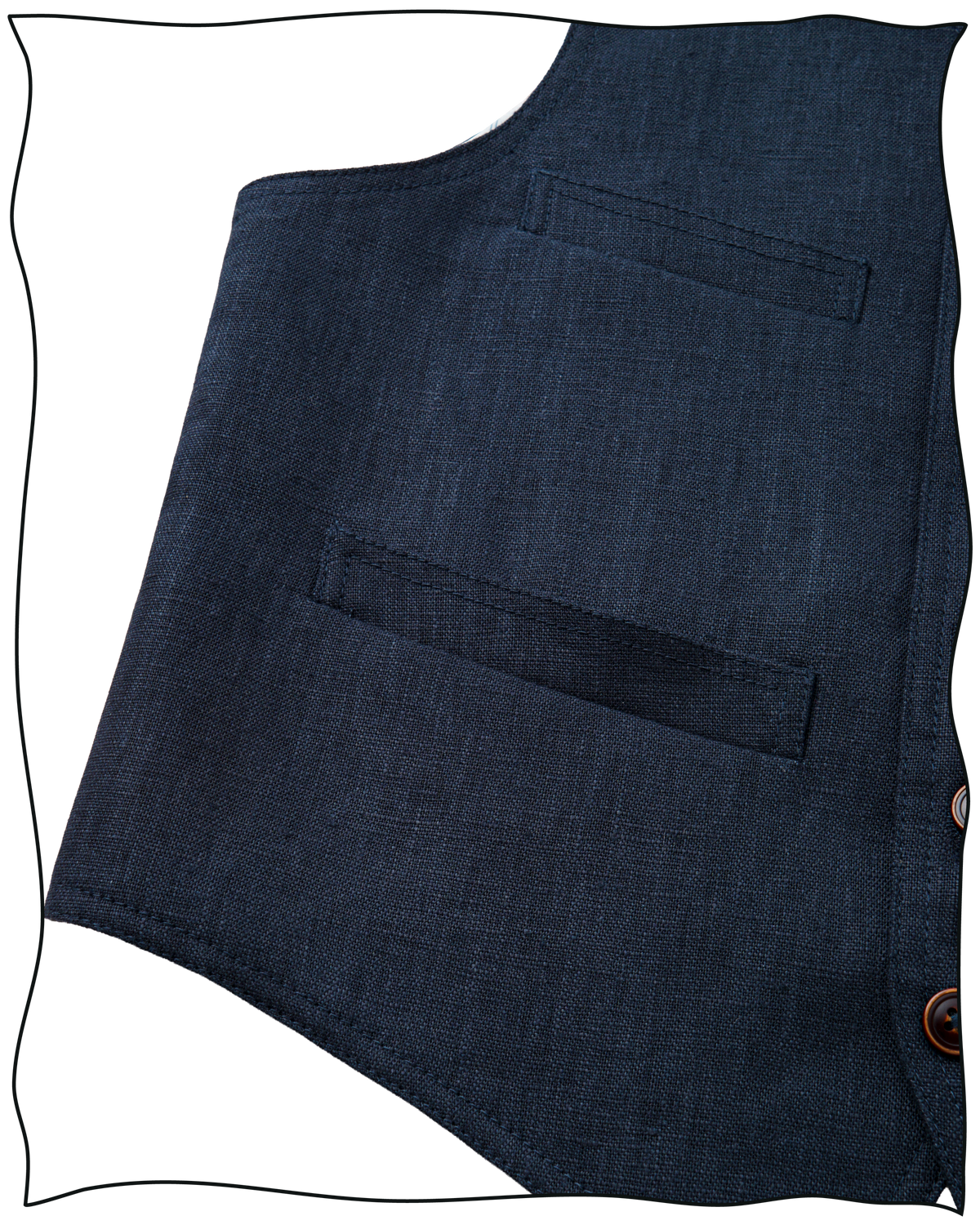 Navy Linen King Cole Waistcoat