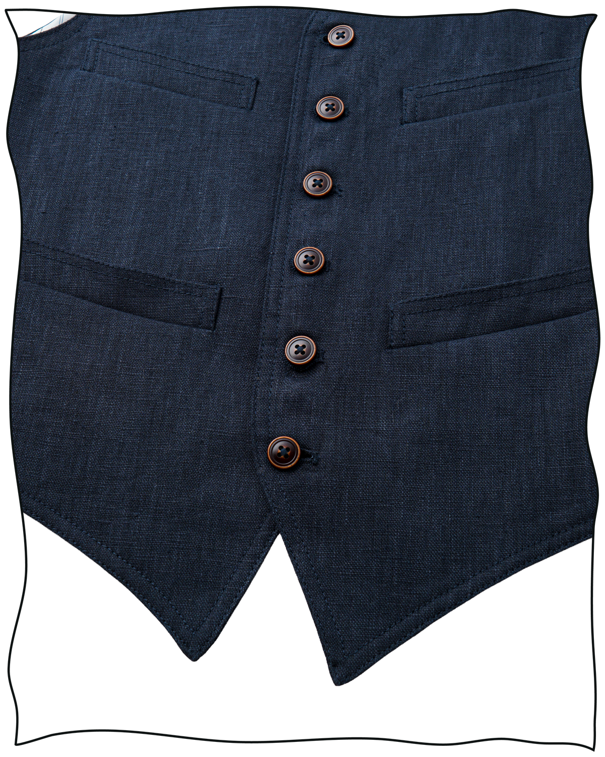 Navy Linen King Cole Waistcoat