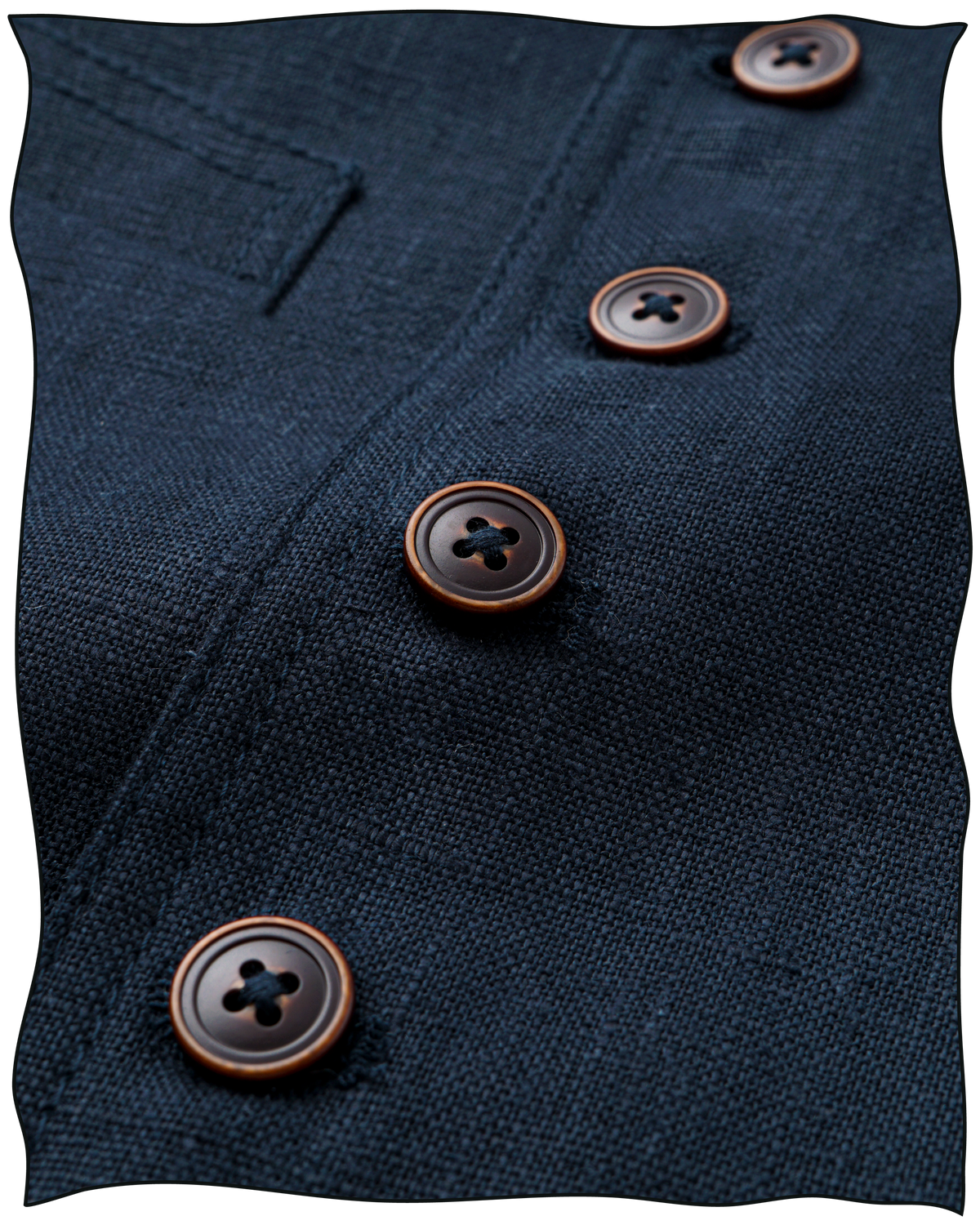 Navy Linen King Cole Waistcoat