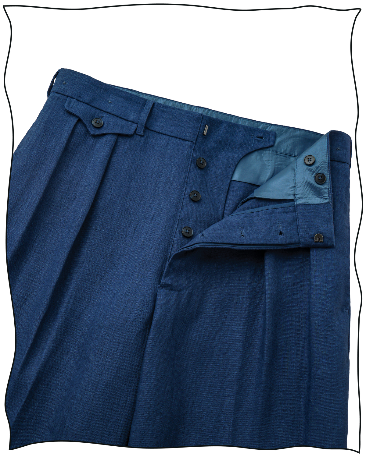 Cobalt Linen Ellington Trousers