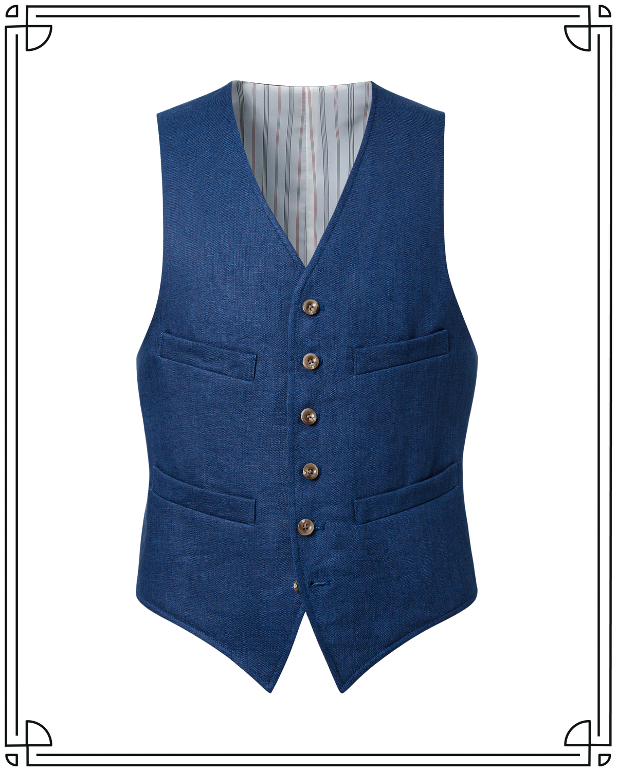 Cobalt Linen King Cole Waistcoat
