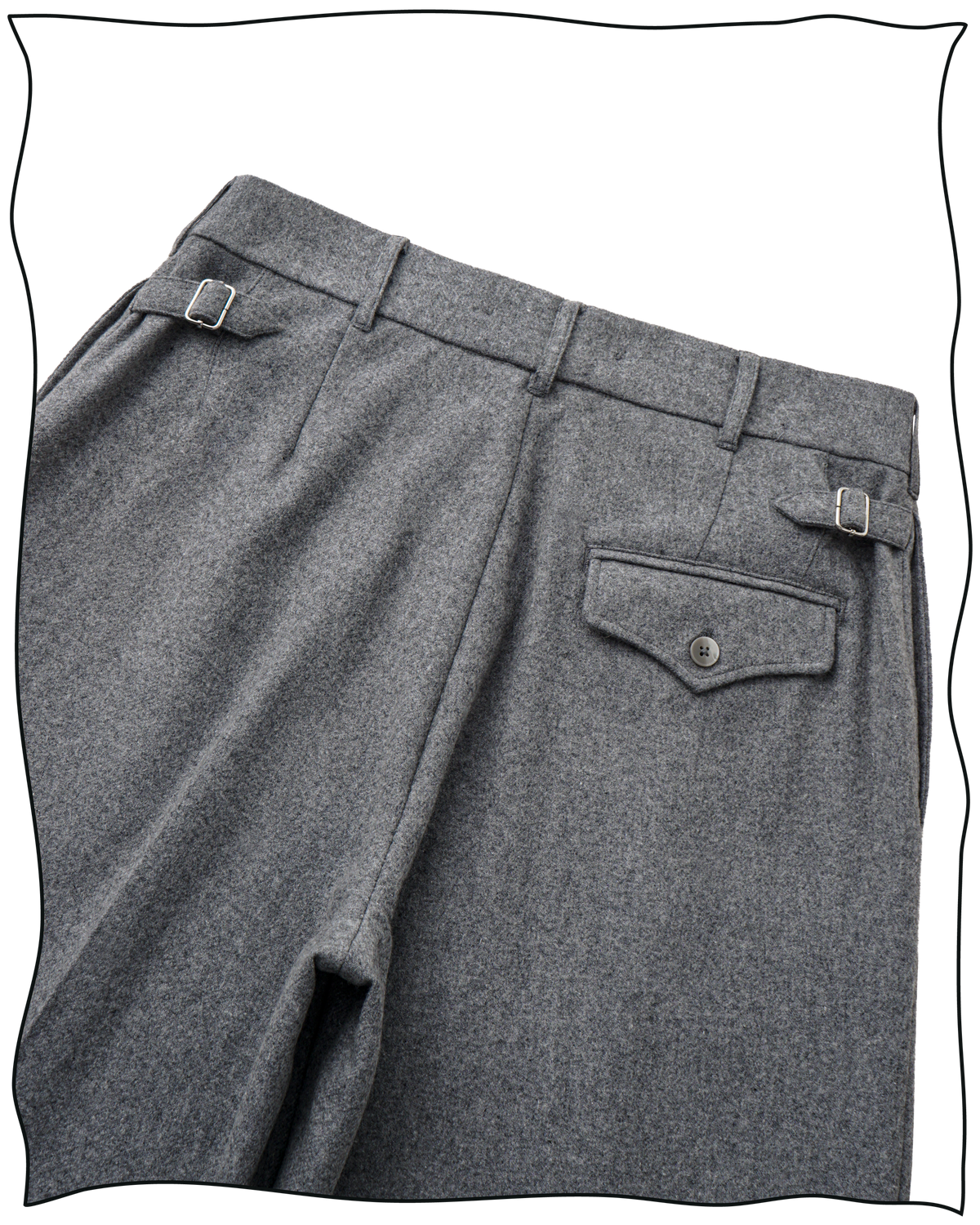 Sample Grey Wool Wide Leg Trousers size 28