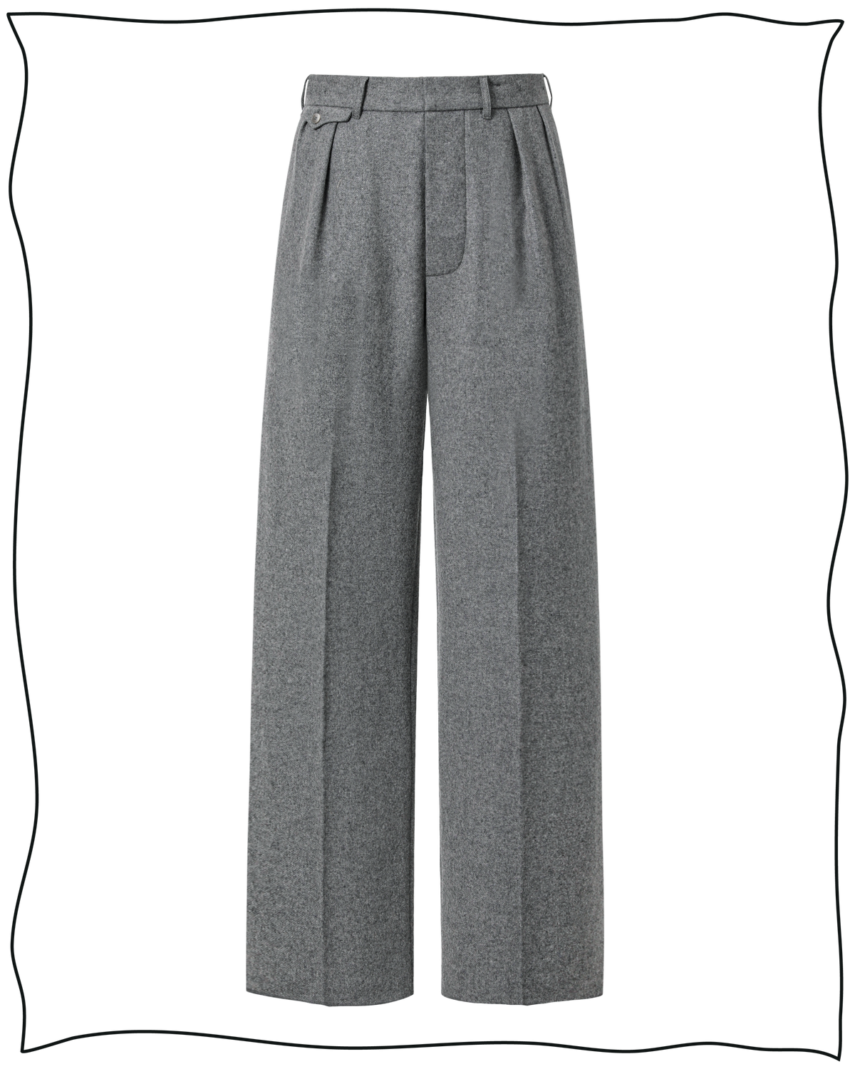 Sample Grey Wool Wide Leg Trousers size 28