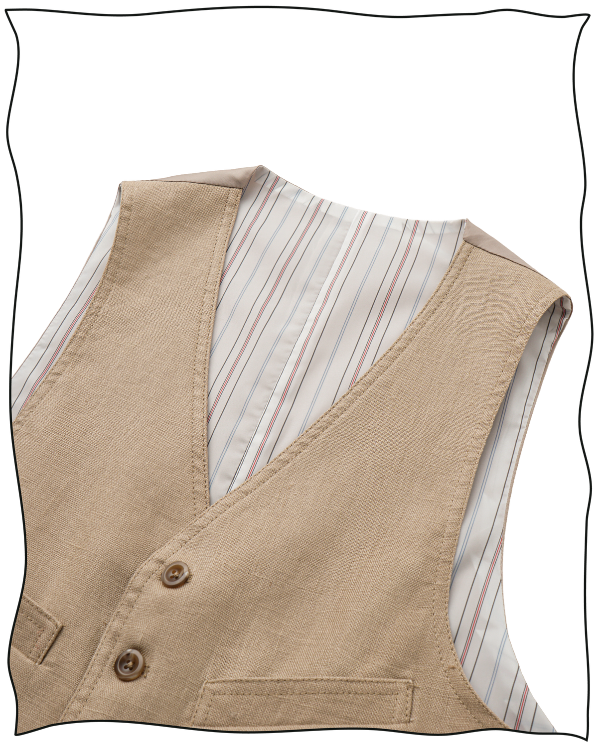 Sand Linen King Cole Waistcoat