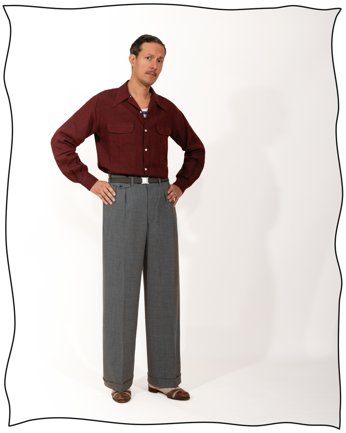 Mid-Grey Wool Twist Ellington Trousers