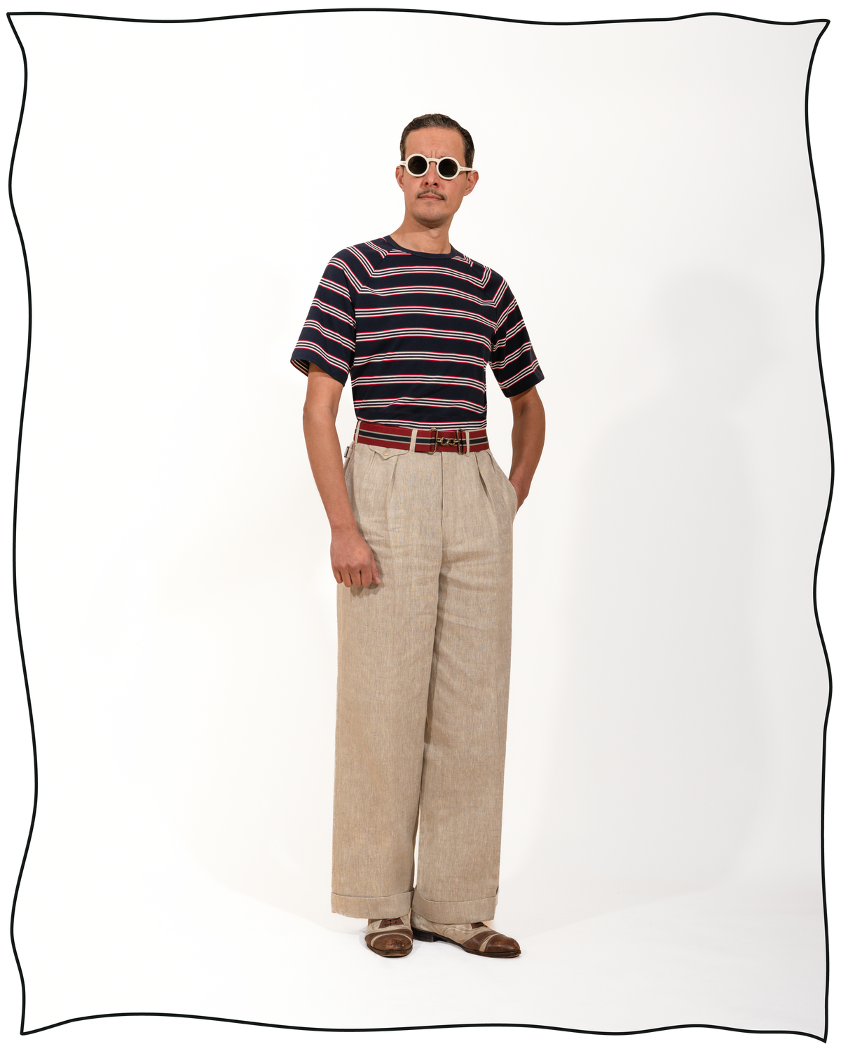 Navy Raglan Multistripe T-Shirt