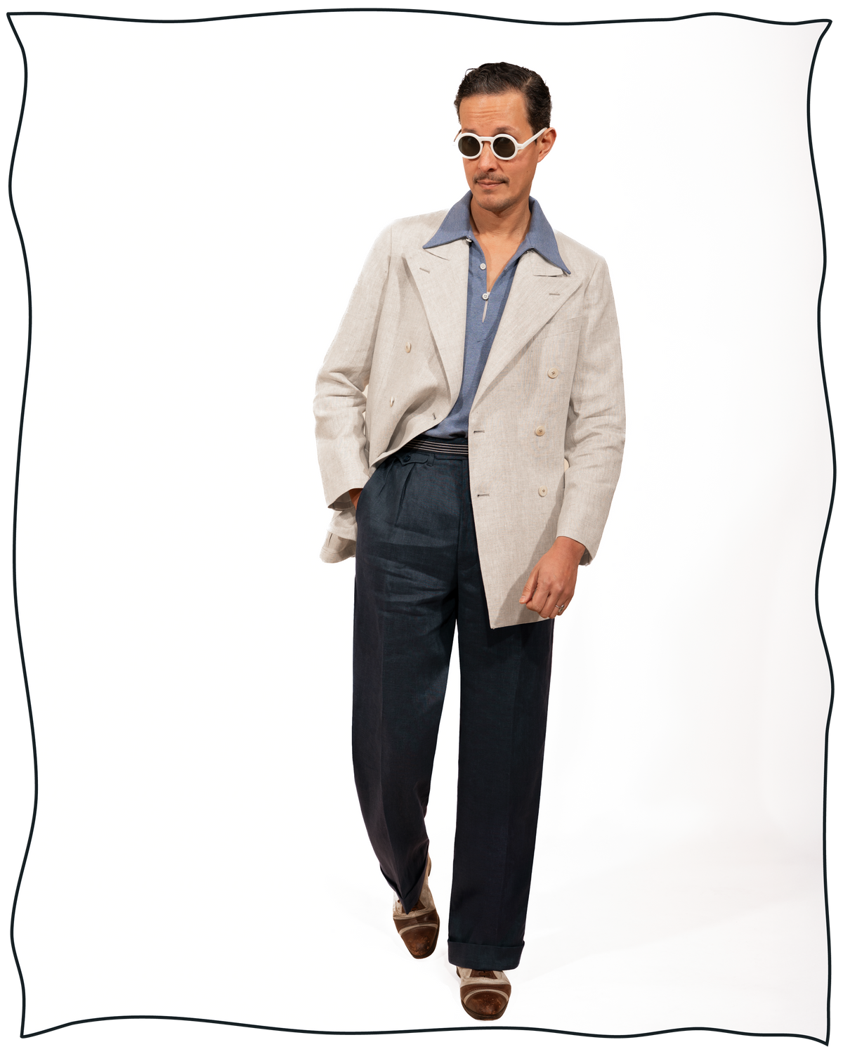 Stone Linen King Cole DB Jacket