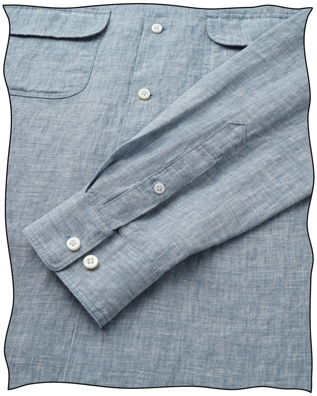 Light Blue Linen Camp Shirt