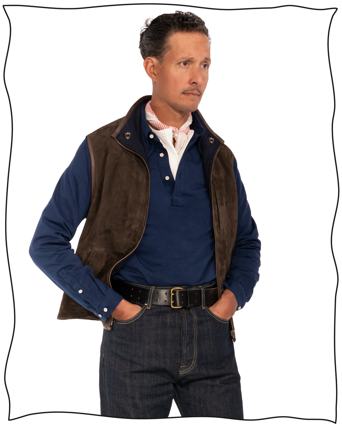 Chocolate Suede Reversible Gilet