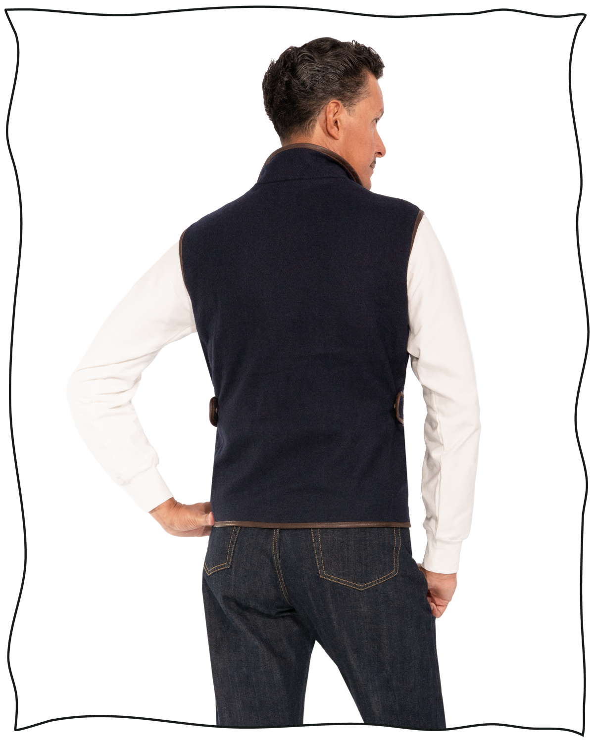 Chocolate Suede Reversible Gilet