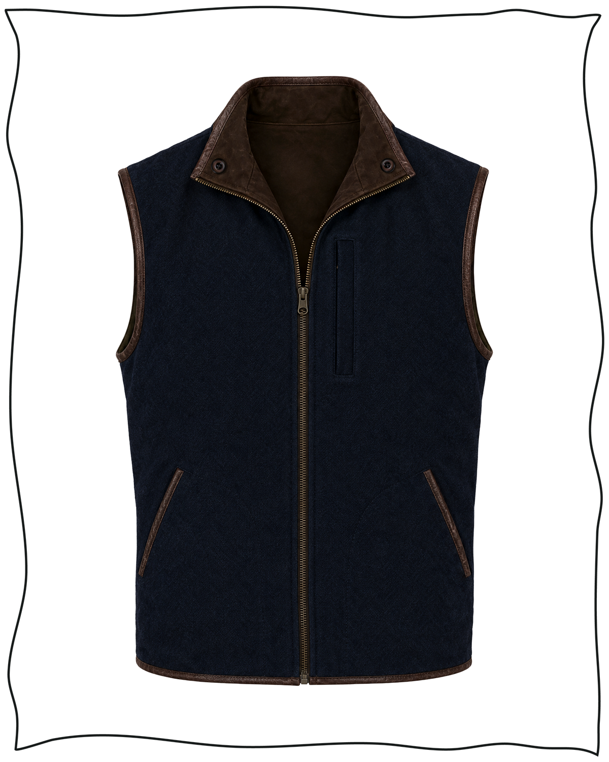 Chocolate Suede Reversible Gilet
