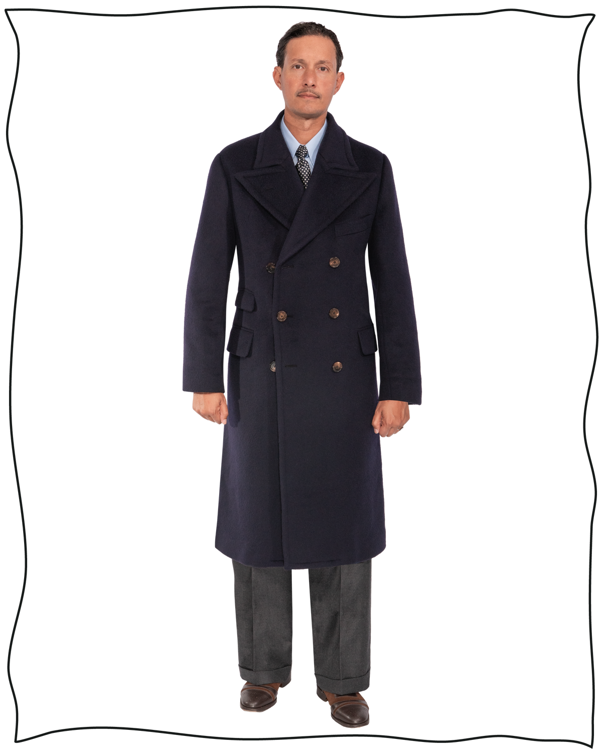 Navy Chesterfield Overcoat