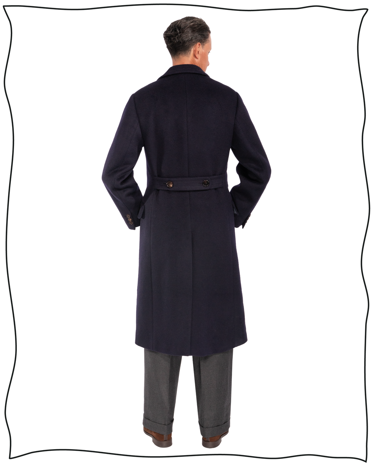 Navy Chesterfield Overcoat