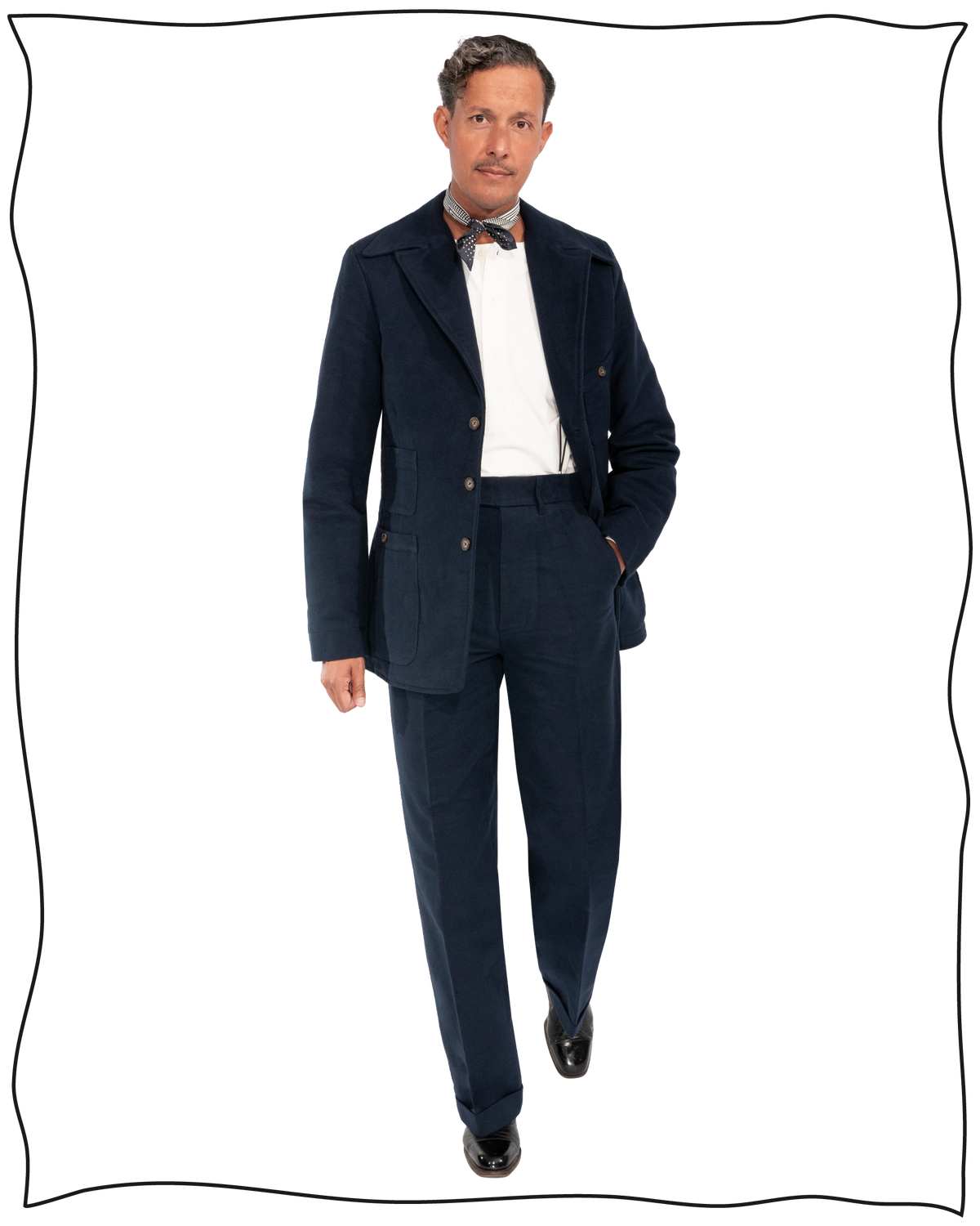 Navy Moleskin Work Trousers