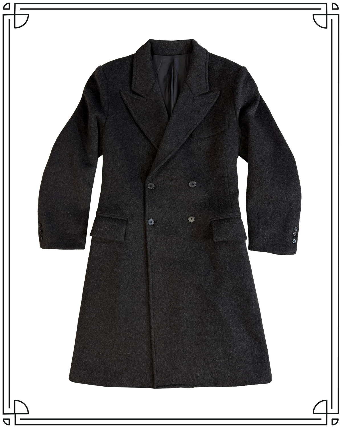 Sample Charcoal Wool Chesterfield Coat size 40