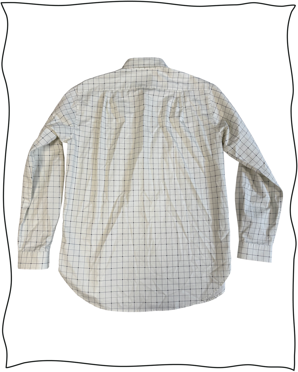 Check Cotton Sateen Club Collar Shirt Size 15.5