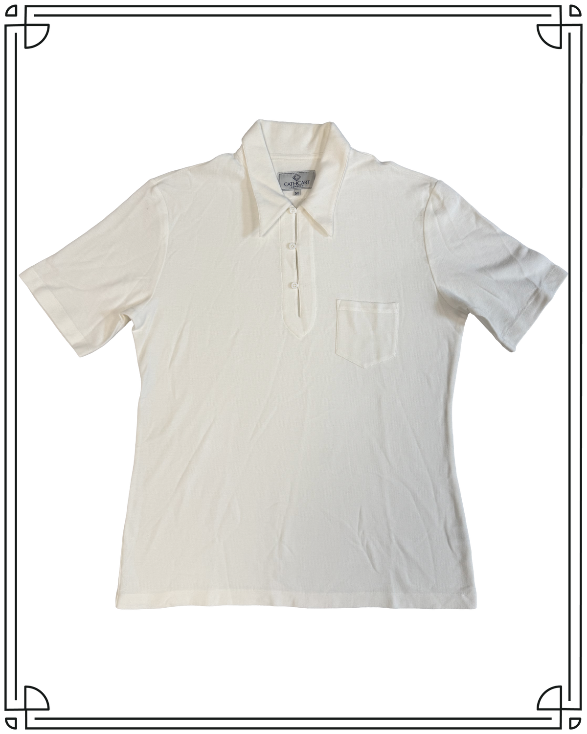 Sample Cream Pique Polo Size M