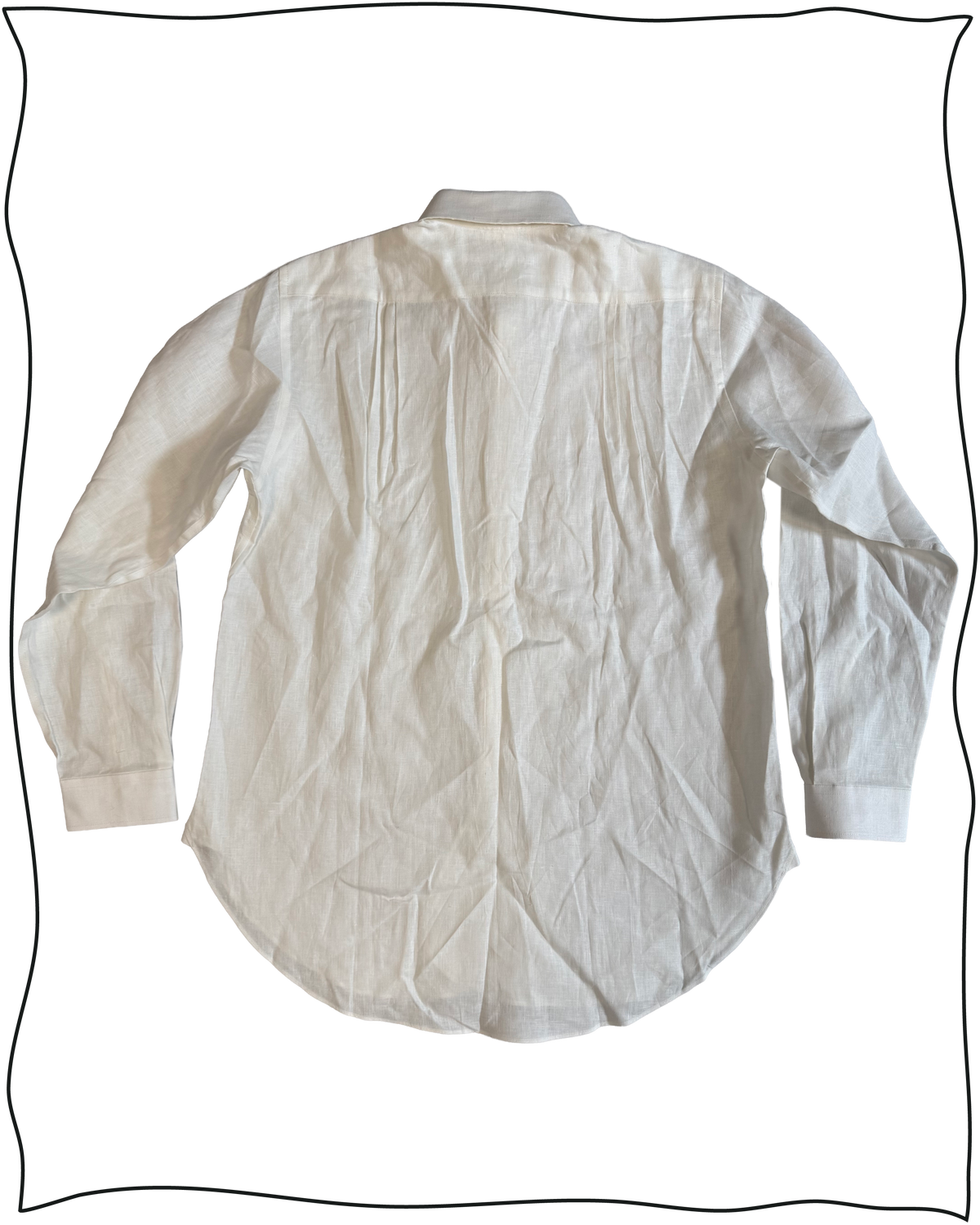 Sample Cream Linen Club Collar Shirt size 15.5