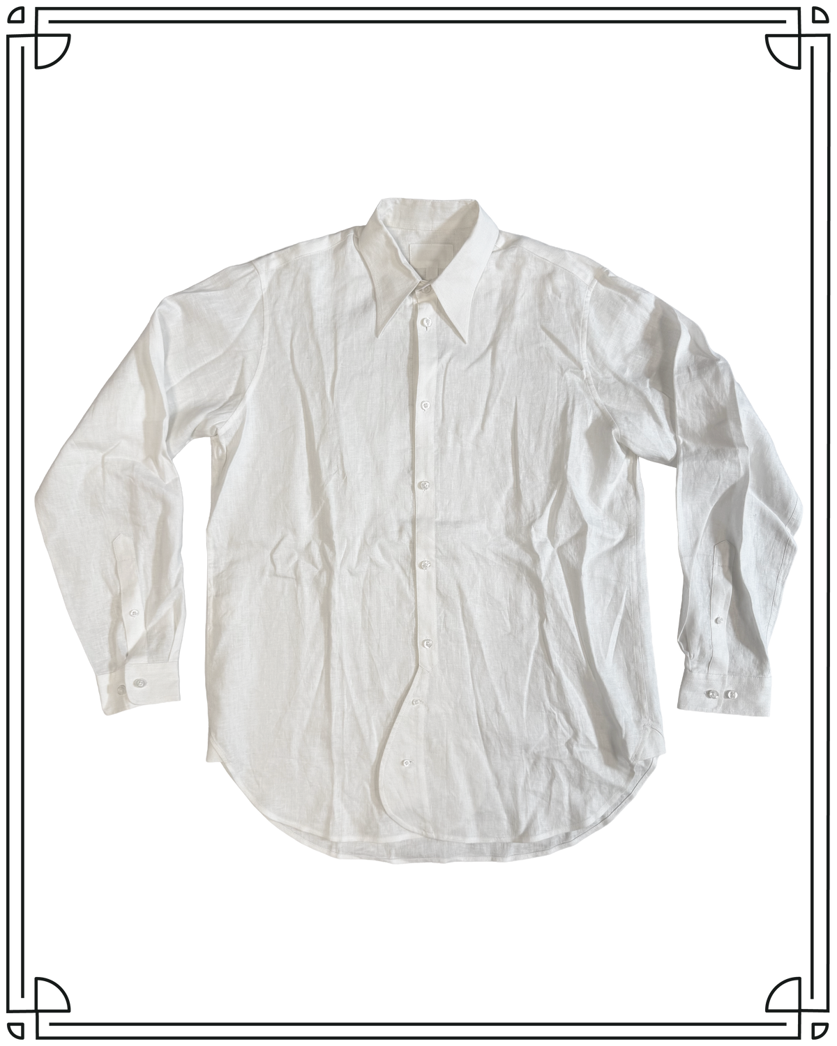 Sample Cream Linen Spearpoint Shirt Size 15.5