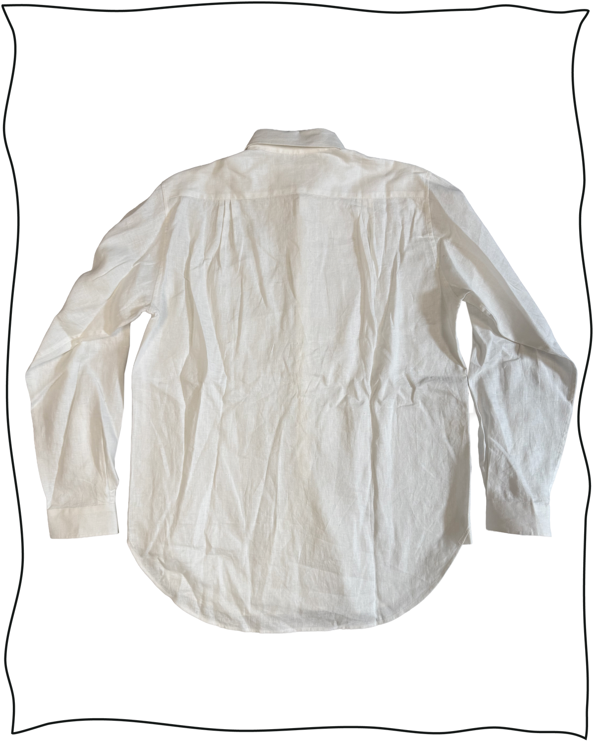 Sample Cream Linen Spearpoint Shirt Size 15.5