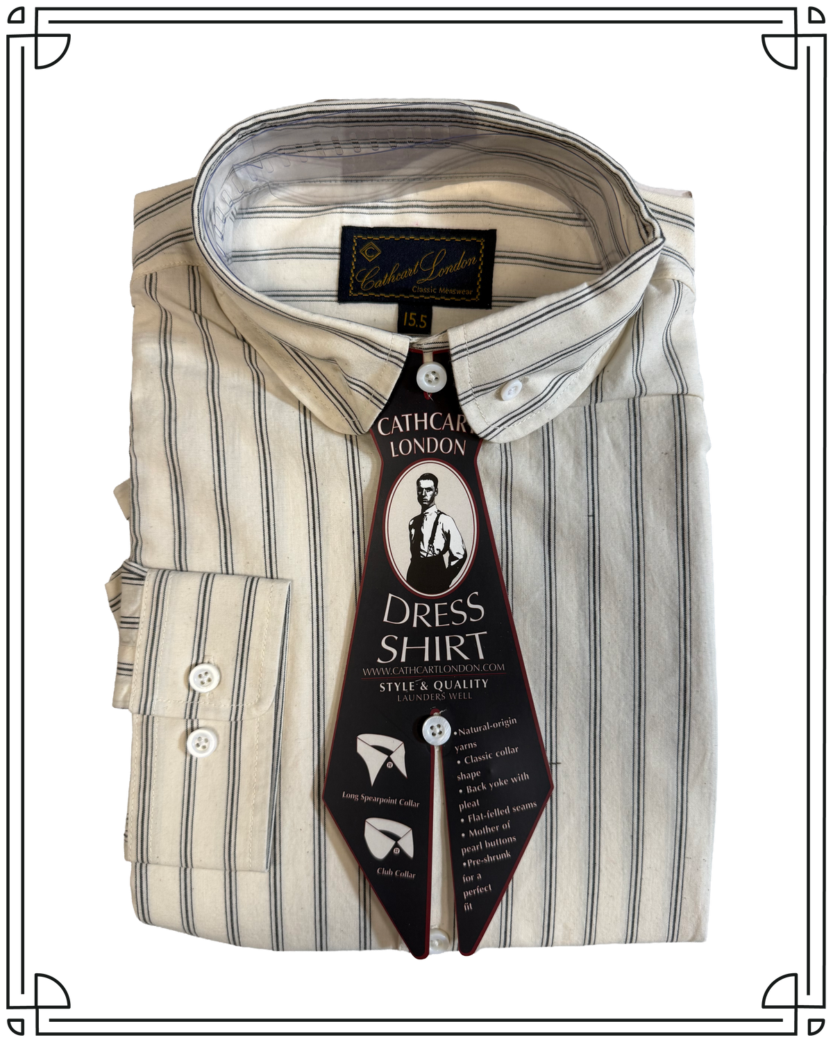Sample Cream Striped Club Collar Shirt Size 15.5 – Cathcart
