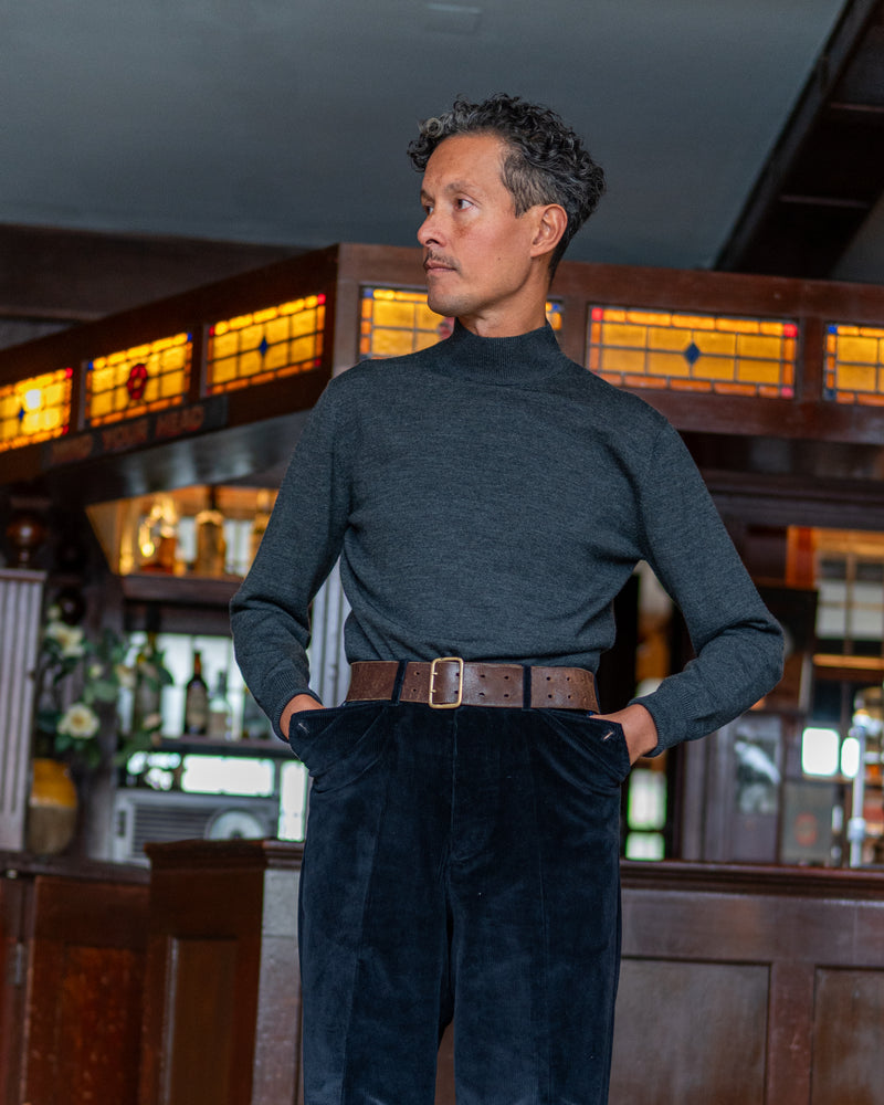 Charcoal Merino Rollneck Jumper