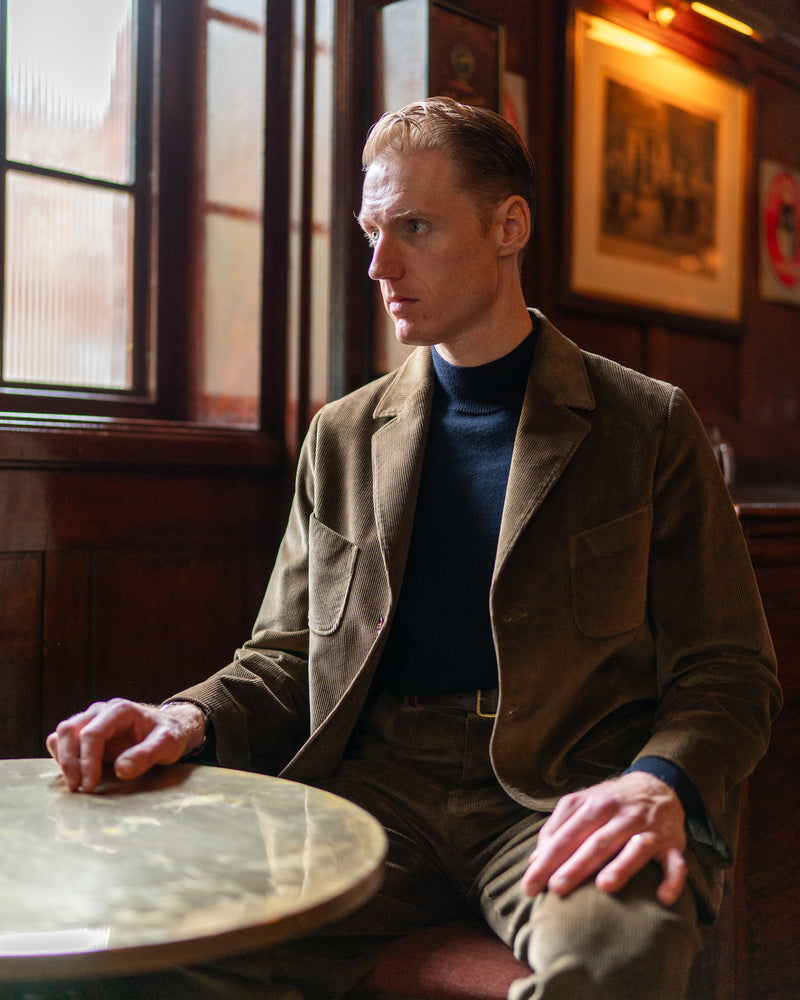 Navy Merino Rollneck Jumper