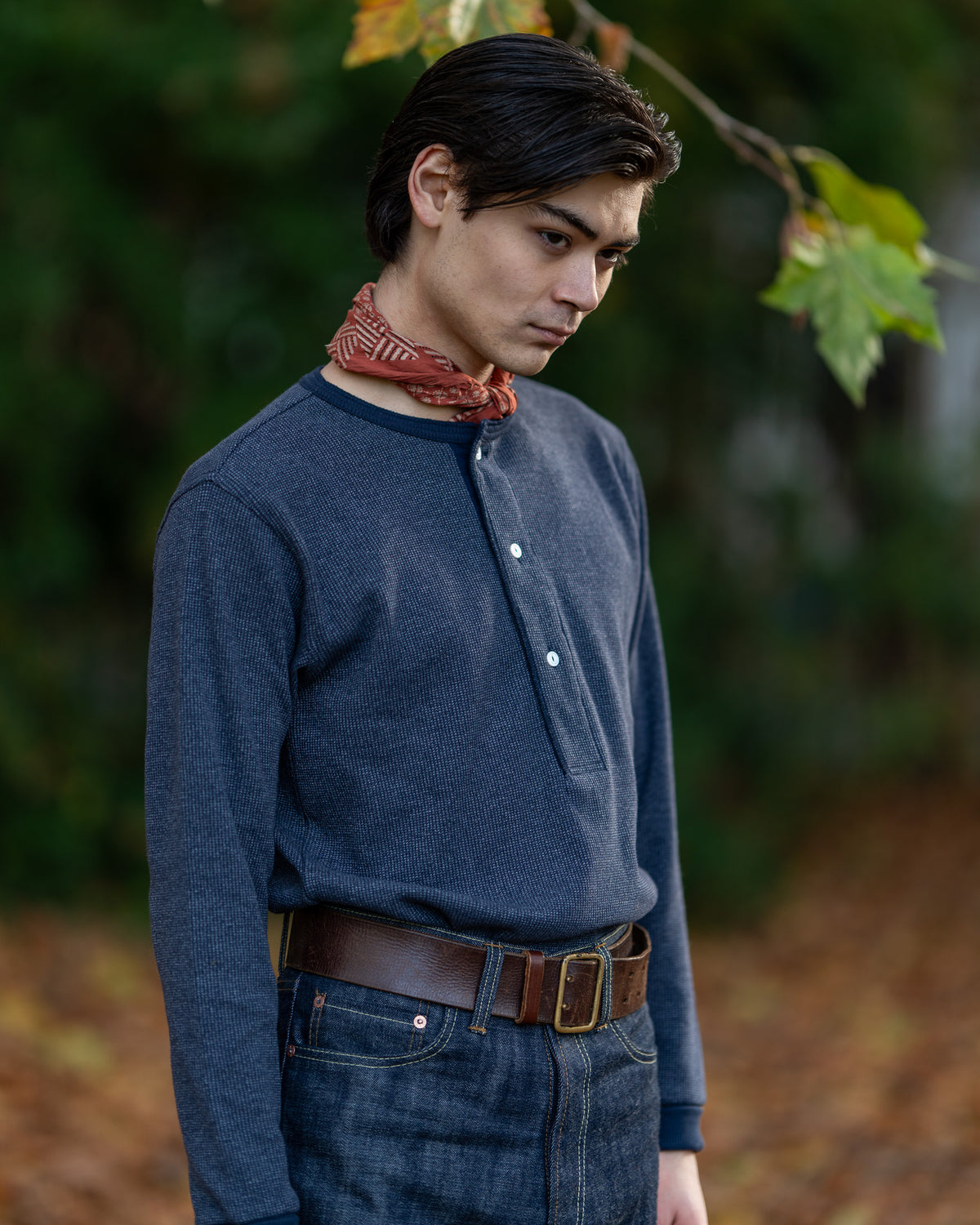 Sample Navy Henley Shirt size 15.5