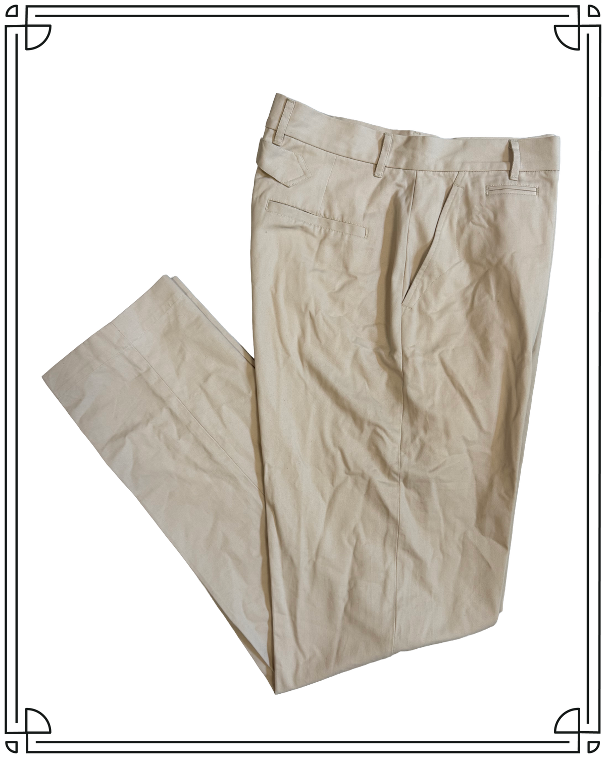 Sample Cream Cinch-Back Work Trousers Size 32