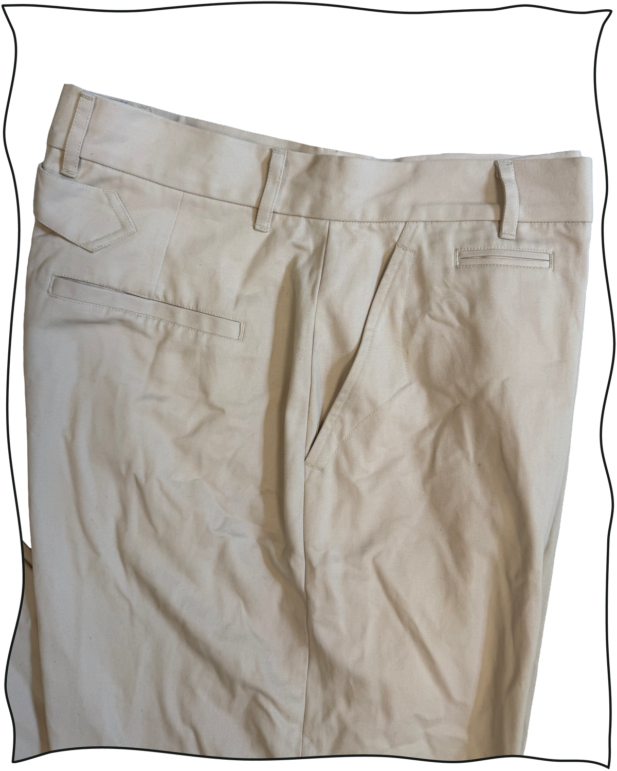 Sample Cream Cinch-Back Work Trousers Size 32