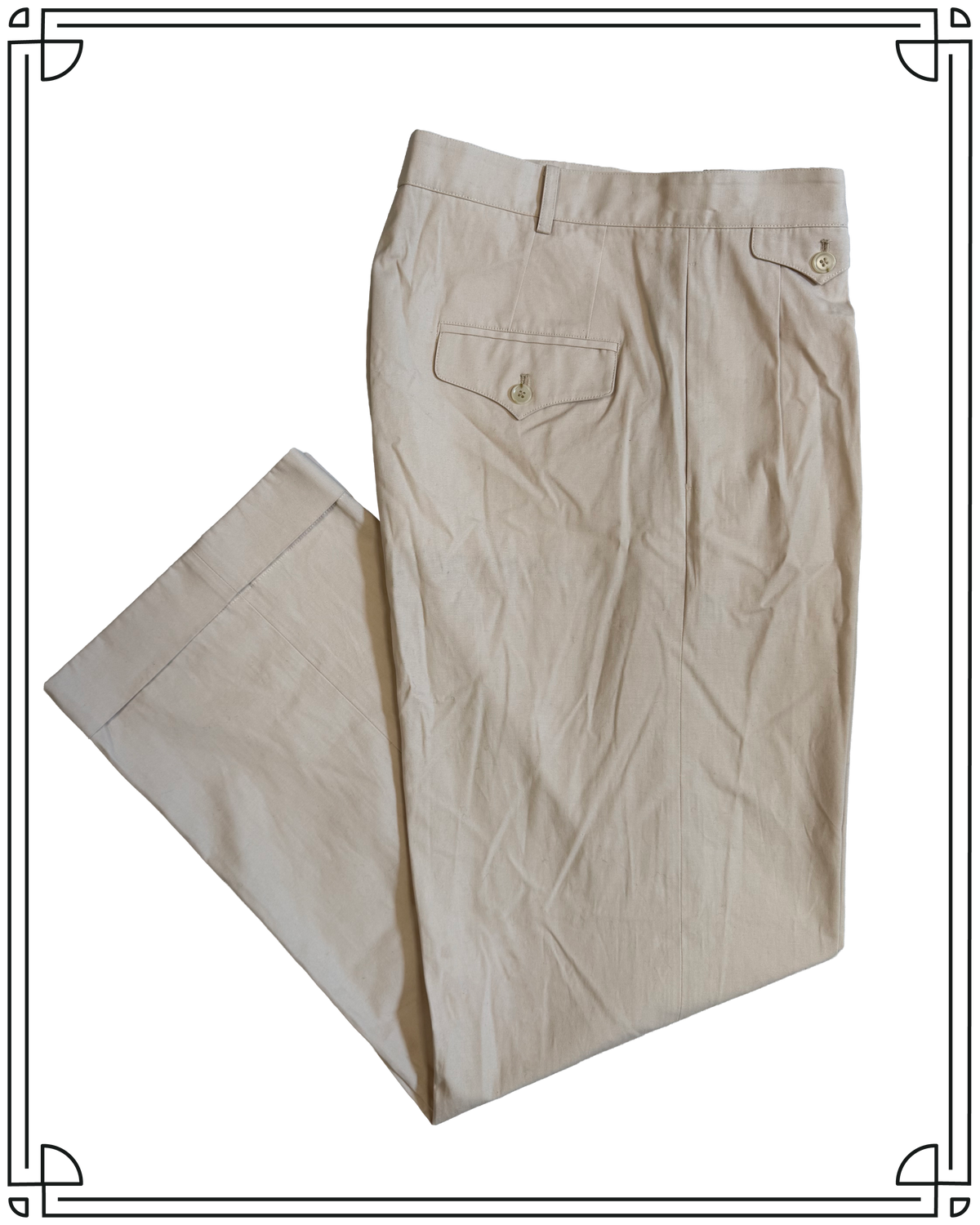 Sample Cream Cotton Ellington Trousers Size 34