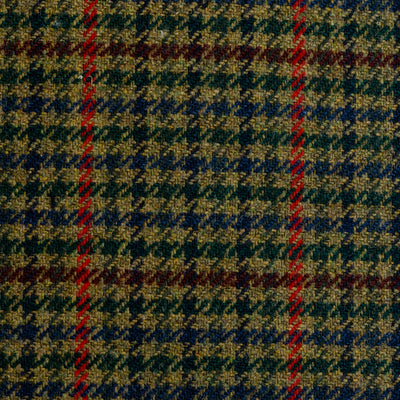 Moon / Green, Red & Blue Houndstooth Jacketing / 100% Wool / 430glm / 9486/F1