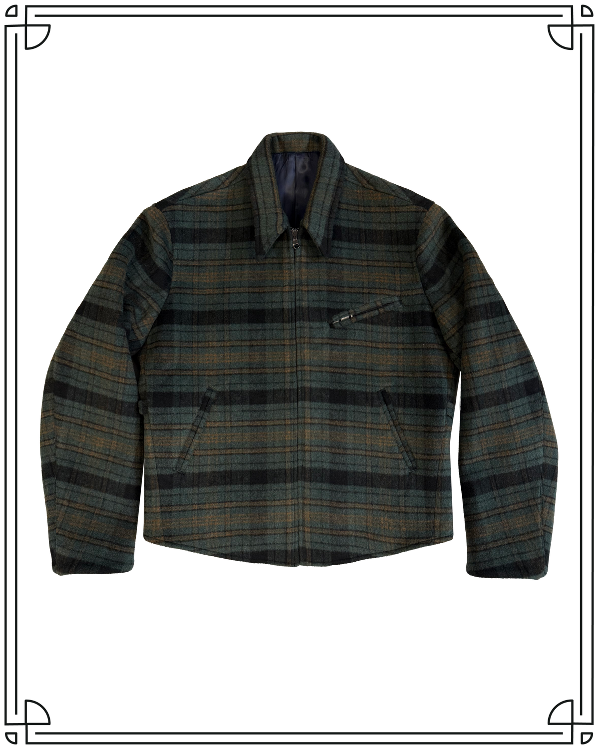Sample Forest Check Wool 33 Jacket Size 40