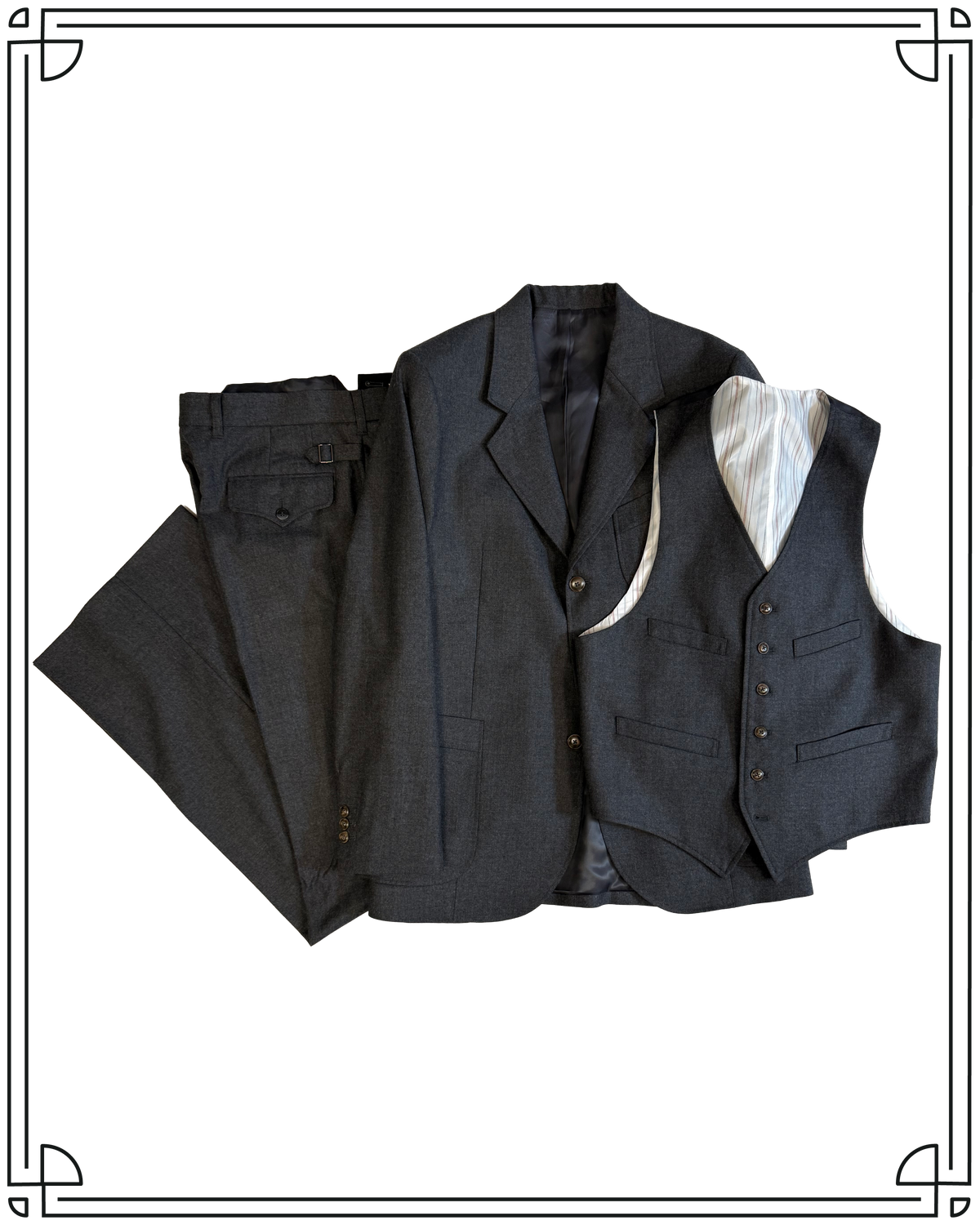Sample Grey Worsted Merino King Cole Suit Size 40/34