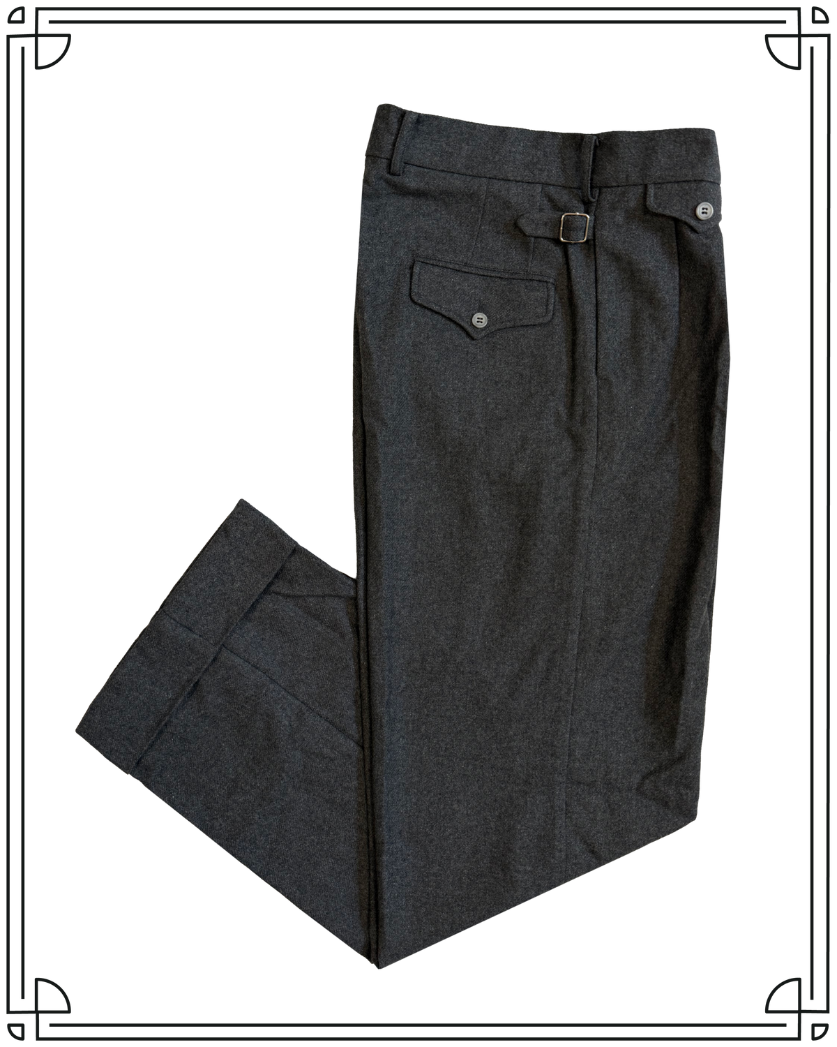 Sample Dark Grey Ellington Flannel Trousers Size 34