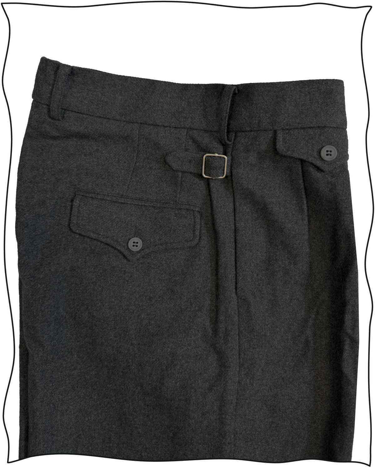 Sample Dark Grey Ellington Flannel Trousers Size 34