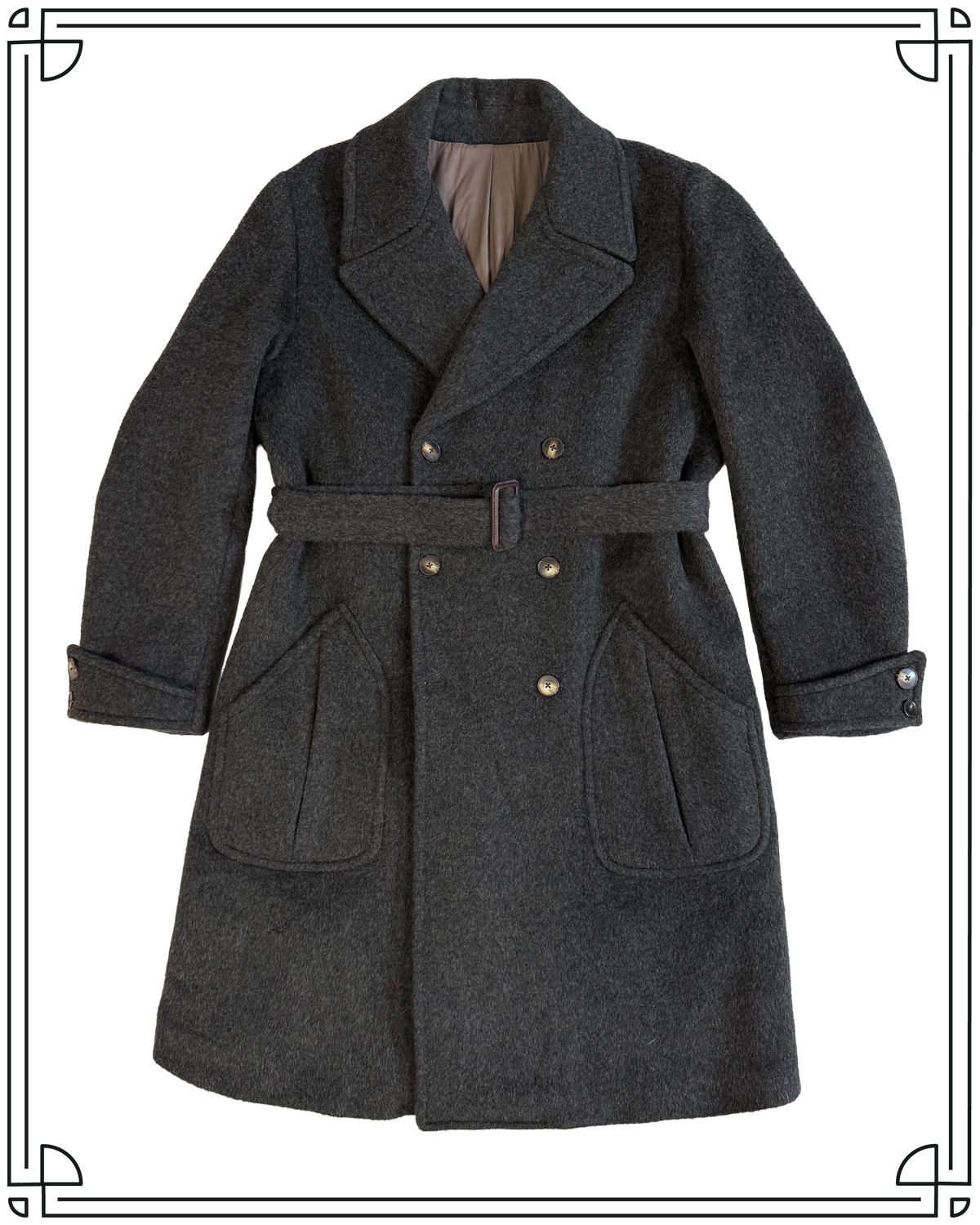 Sample Grey Wool Ulster Coat Size 44