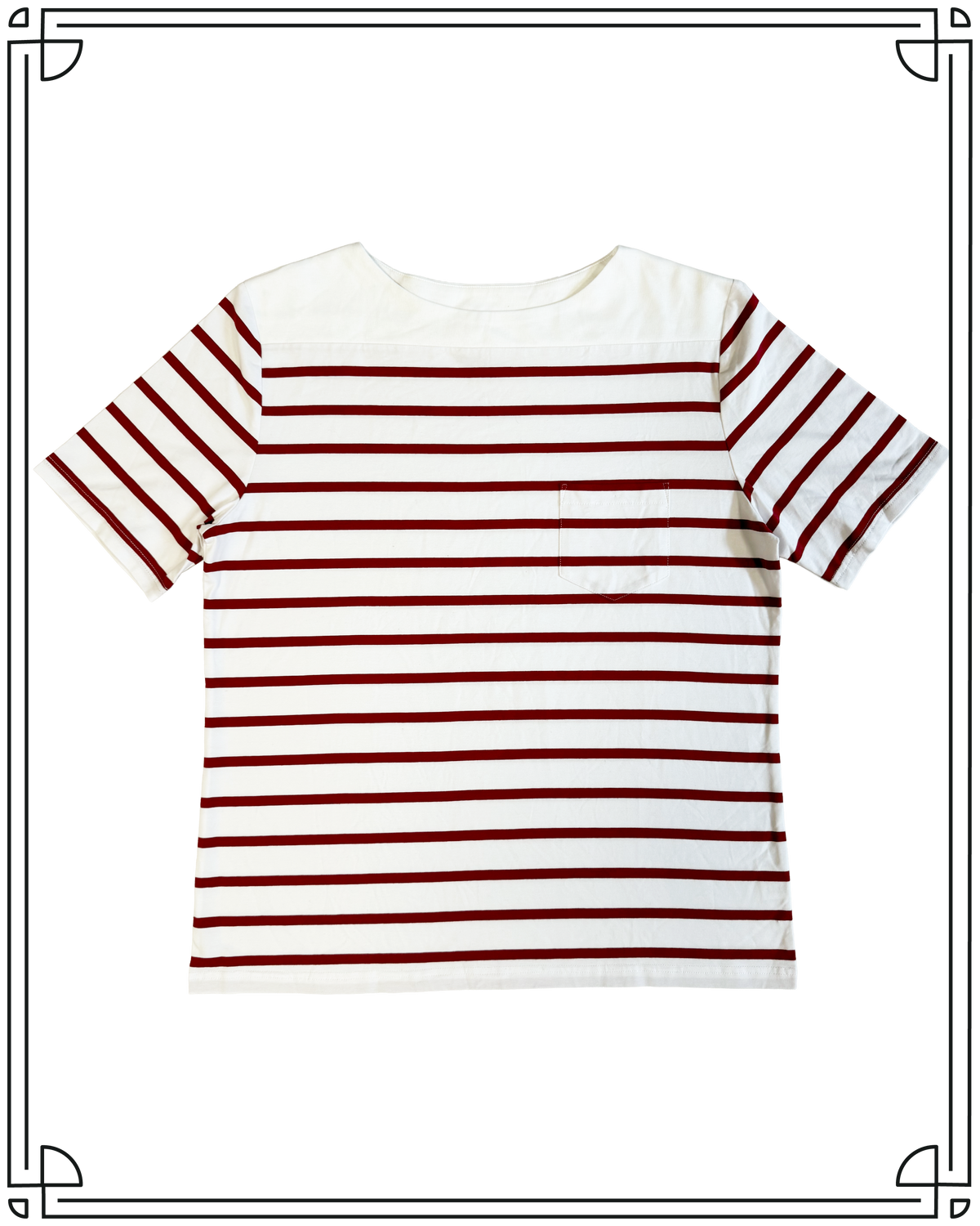 Sample Hooped Boatneck T-Shirt Size L